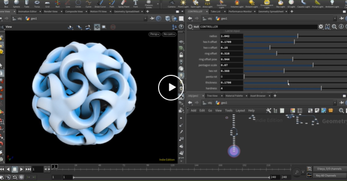 Houdini Algorithmic Live #016 – Knotted Ball (English / 英語)